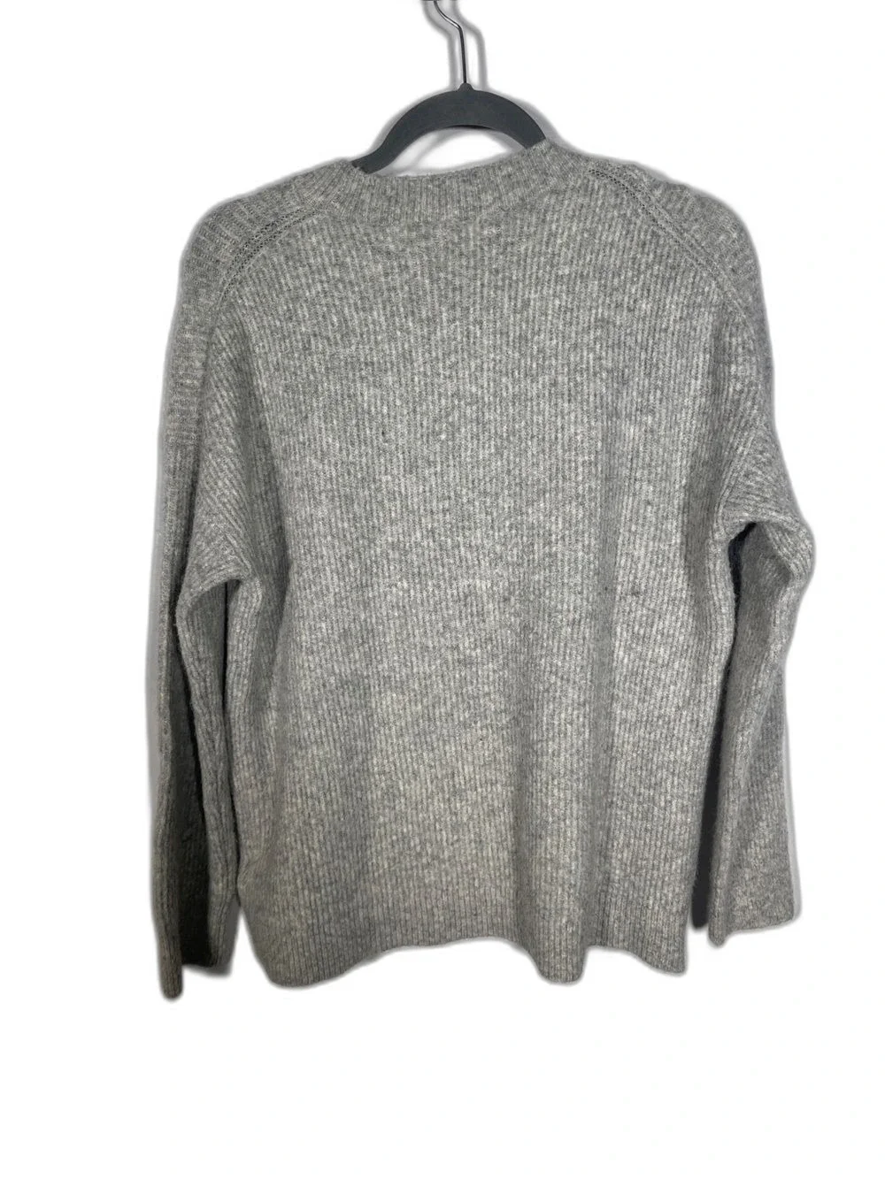 J. CREW WOMENS EXTRA SOFT RIBBED SWEATER GRAY WOOL CE097